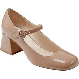 Marc Fisher LTD Women's Nessily mary jane Pump Nude patent Leather size 9 M New